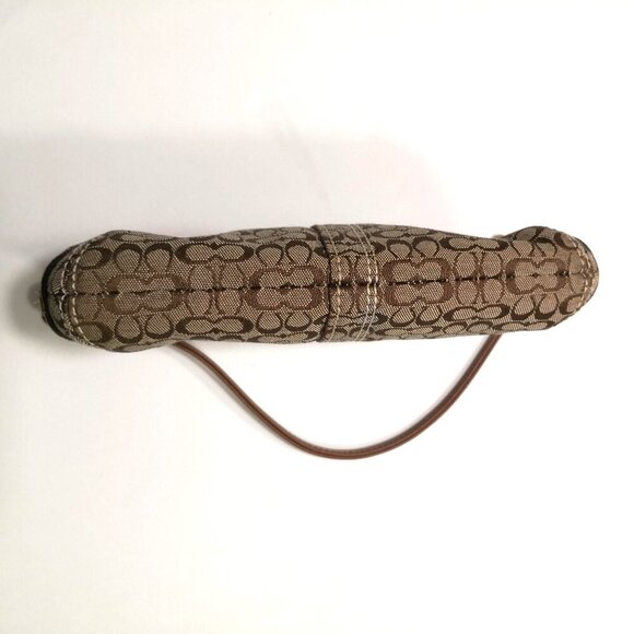 Rare Find-Vintage Coach Signature Logo Canvas/Suede Leather Wristlet Brown/Beige - Picture 4 of 7